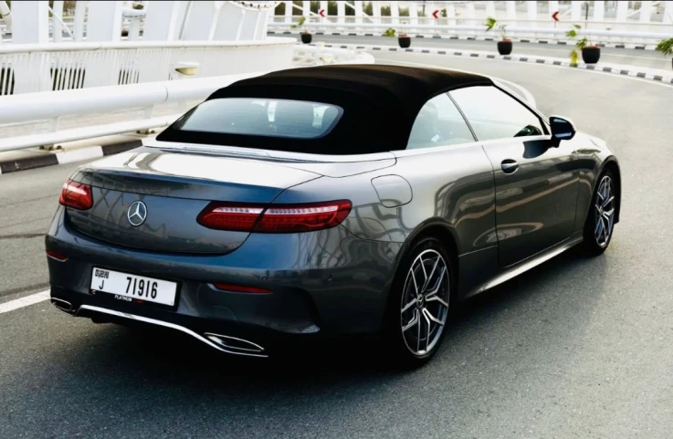 Mercedes Benz E200 Convertible 2021 GRAY RENTAL IN DUBAI - undefined